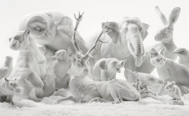 Nymphenburg Porcelain White Bisque Animals