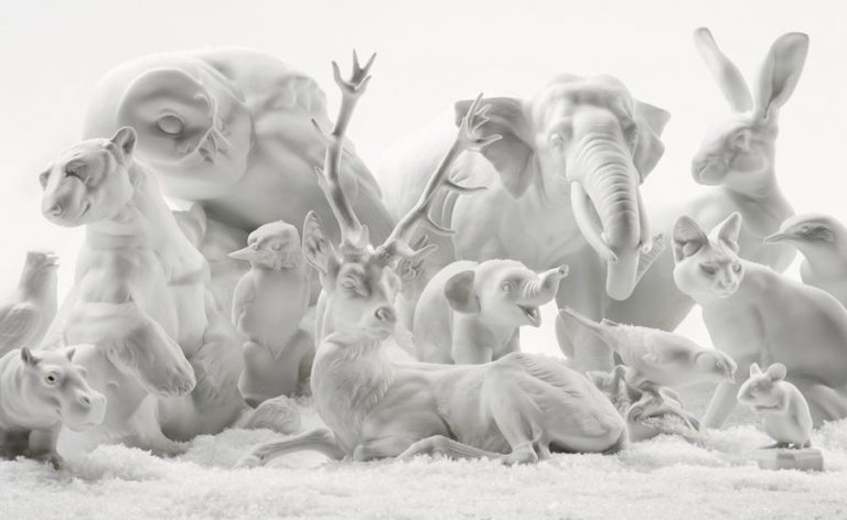 Nymphenburg Porcelain White Bisque Animals
