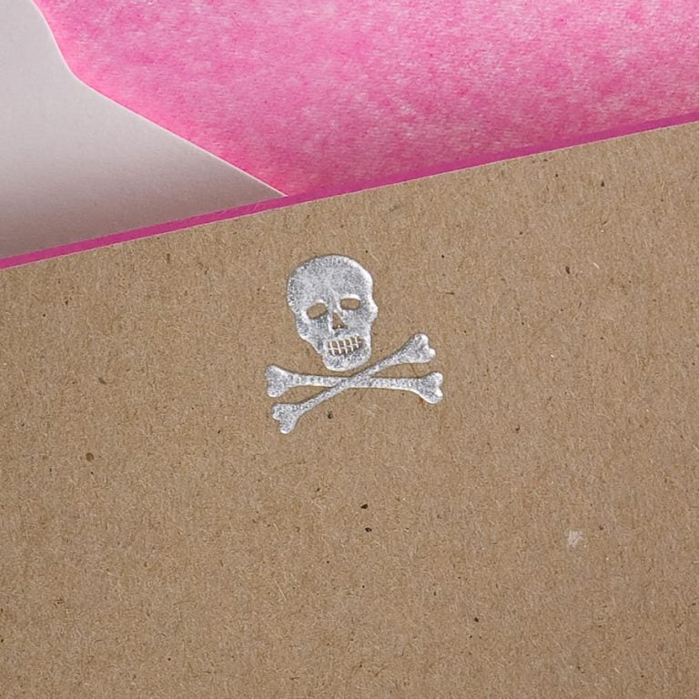 The Printery Skull & Crossbones Boxed Note Cards Pink-0 The Printery Skull & Crossbones Boxed Note Cards Pink-0
