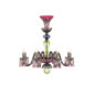 Saint-Louis Crystal Arlequin Eight-Light Chandelier Amethyst and Chartreuse