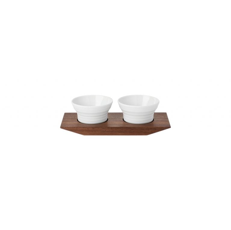 Hering Belrin Pulse Double Condiment Set with Wooden Tray