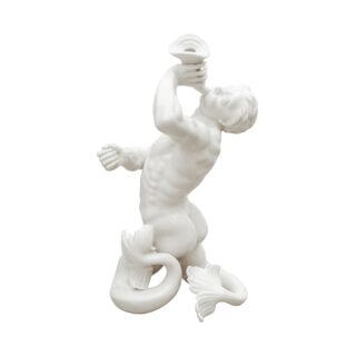 Nymphenburg Porcelain Triton Figure with Shell Horn