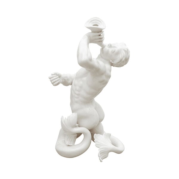 Nymphenburg Porcelain Triton Figure with Shell Horn