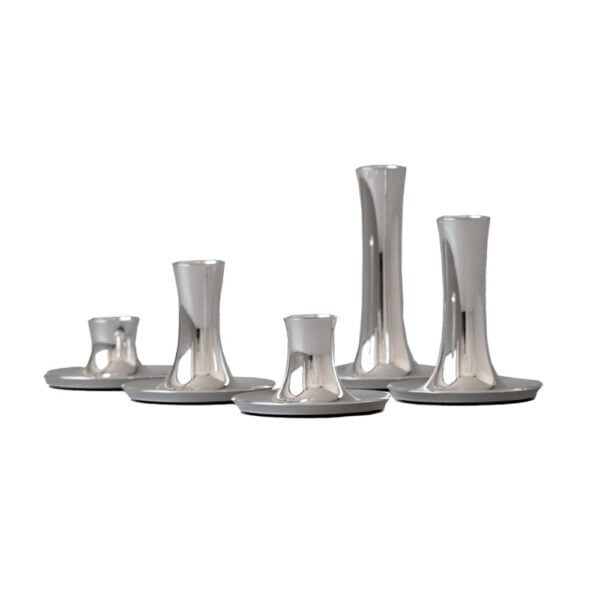 E.R. Butler Fluted Candlesticks Polished Silver