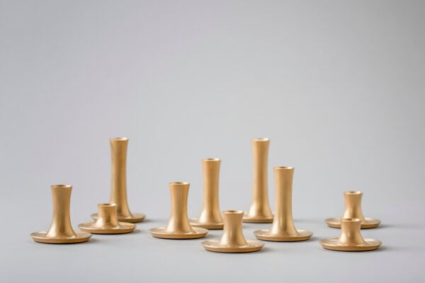 E.R. Butler Fluted Candlesticks Gold