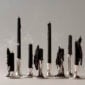 E.R Butler Fluted Candlesticks in Polished Silver Finish, designed by Ted Muehling