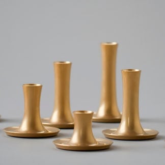 E.R. Butler Gold Fluted Candlesticks designed by Ted Muehling