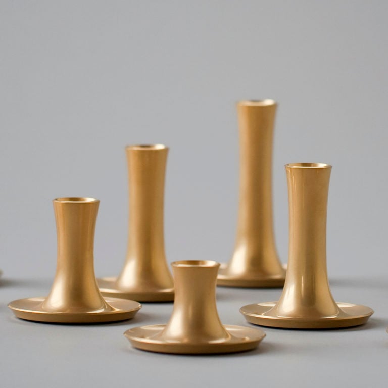 GoldFlutedParent1000x1000 E.R. Butler Gold Fluted Candlesticks designed by Ted Muehling