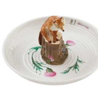 Nymphenburg Bowl With Fox Detail View