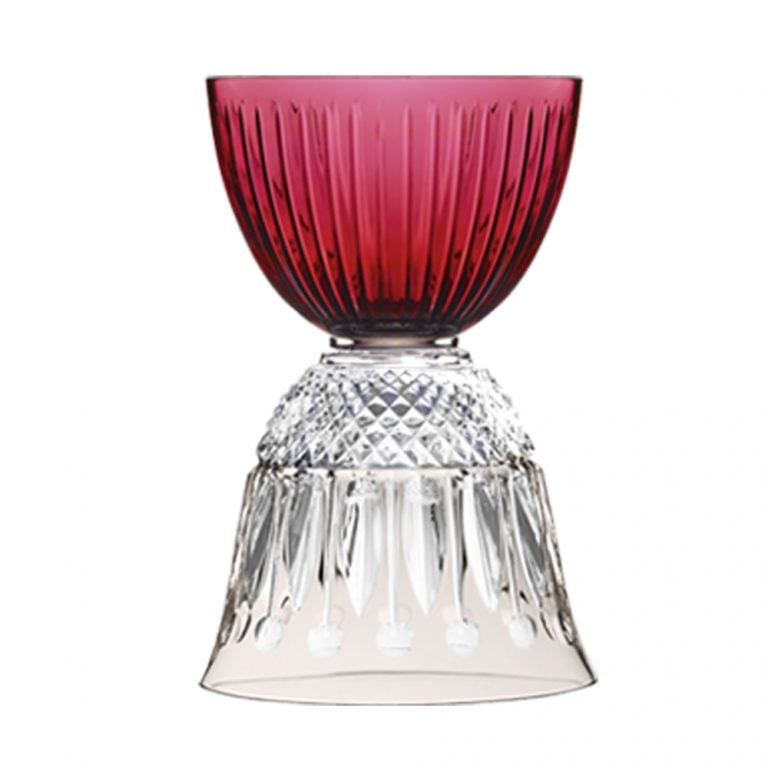 SaintLouisLesDiablesGlassRed Saint Louis Les Endiables Tommy Red Etched Glass