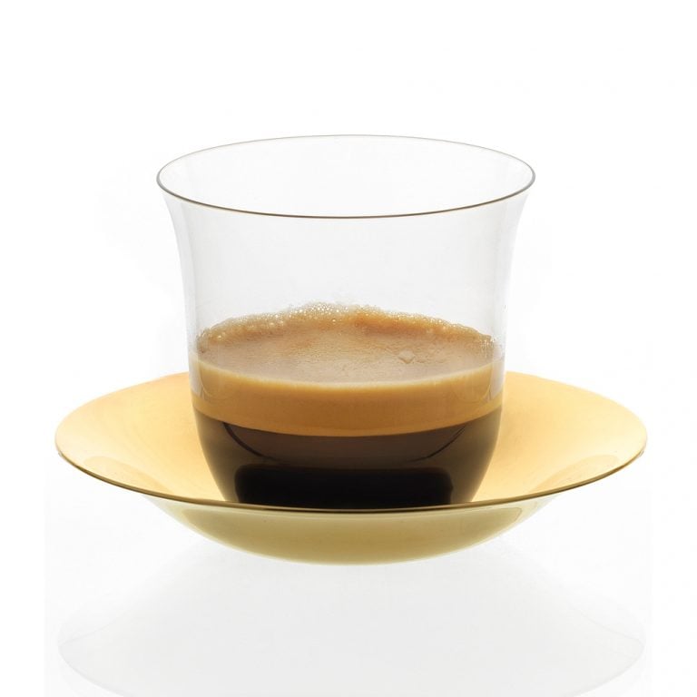 LobmeyrLillyMokkaParent Lobmeyr Milly Mokka Cup and Saucer in Gilt Brass