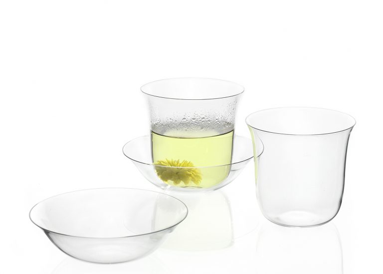 Lobmeyr Lily Tea Cup and Saucer at Kneen & Co. Designer Crystal
