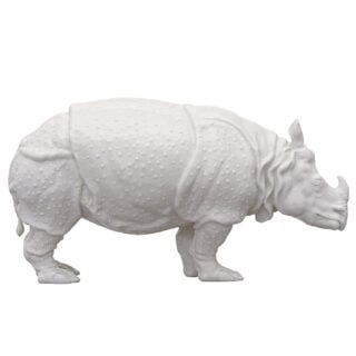 Nymphenburg Rhinoceros Clara in White Glazed