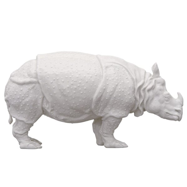Nymphenburg Rhinoceros Clara in White Glazed Nymphenburg Rhinoceros Clara in White Glazed