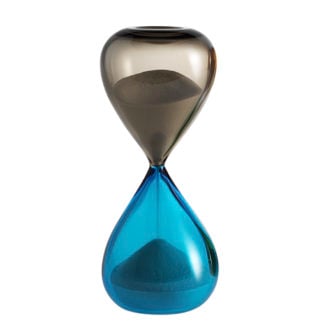 Venini Clessidre Hourglass Grey and Aquamarine