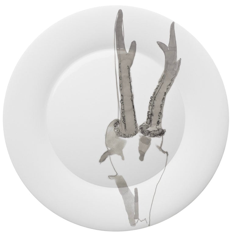 Hering Berlin Piqueur Round Platter Buck Skull Hering Berlin Piqueur Round Platter Buck Skull