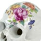 Nymphenburg Memento Mori Skull Cumberland Painted Flowers Close Up