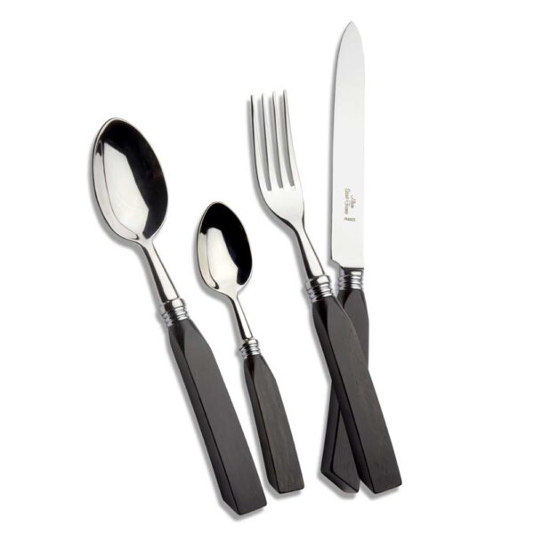 Alain Saint-Joanis Monaco Ebony Stainless Steel Place Setting
