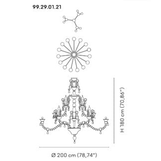 Venini Diamantei 21-Light Chandelier Amethyst Scale