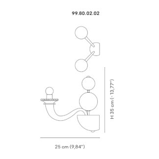 Venini Gio Ponti 2-Light Wall Sconce Multicolor Scale Venini Gio Ponti 2-Light Wall Sconce Multicolor Scale