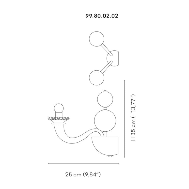 Venini Gio Ponti 2-Light Wall Sconce Multicolor Scale