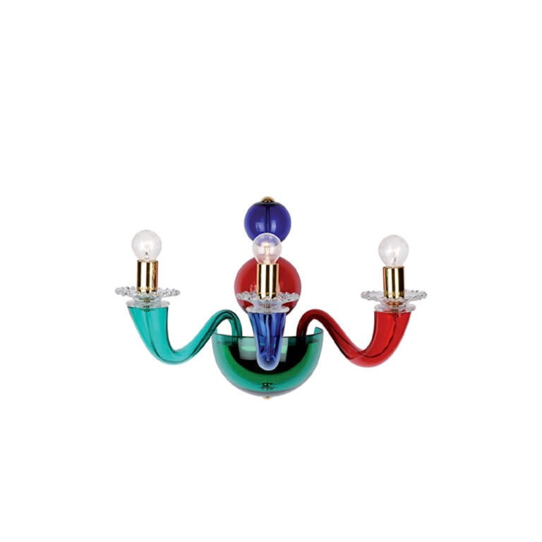 Venini Gio Ponti 3-Light Wall Sconce Multicolor