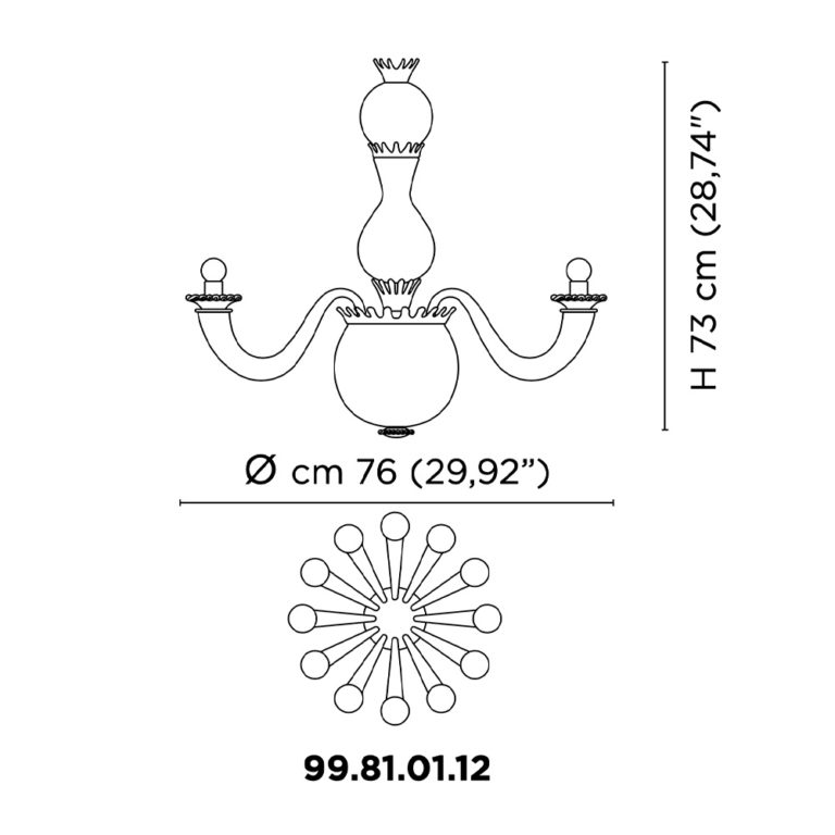 Venini Gio Ponti 12-Light Chandelier Opaline Grey Scale Venini Gio Ponti 12-Light Chandelier Opaline Grey Scale