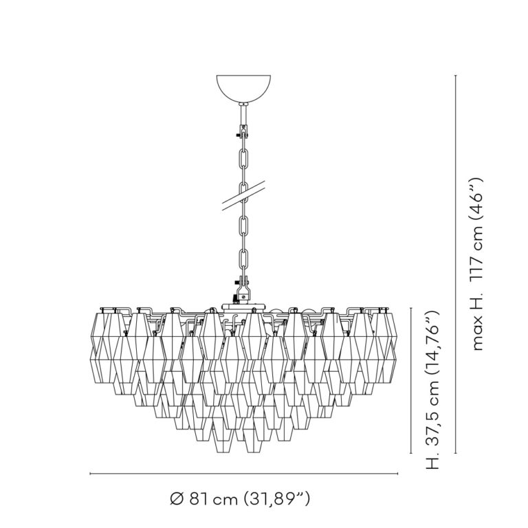 Venini Poliedri Chandelier Scale