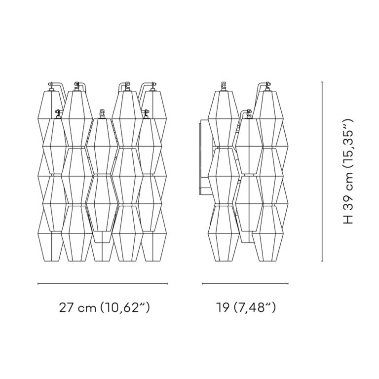 Venini Poliedri Wall Sconce Scale