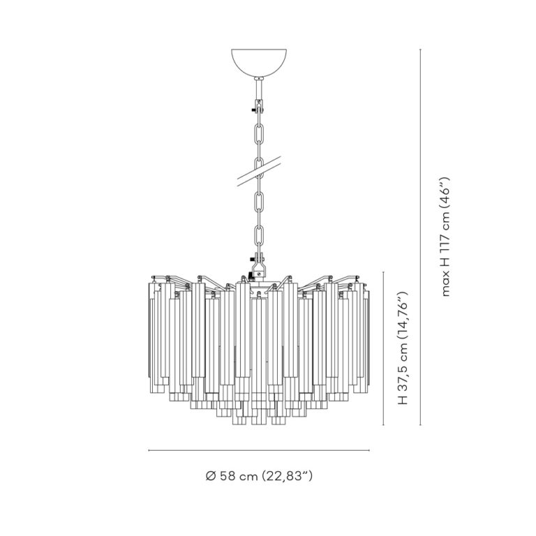Venini Triboli Chandelier Scale