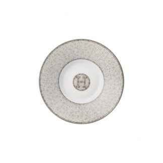 Hermes Mosaique au 24 Platinum Espresso Cup and Saucer