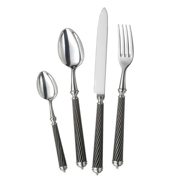 Alain Saint-Joanis Cable Black Silver Plated Place Setting