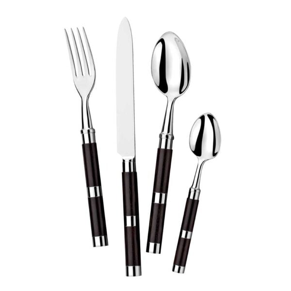 Alain Saint-Joanis Carla Ebony Wood Stainless Steel Place Setting Alain Saint-Joanis Carla Ebony Wood Stainless Steel Place Setting