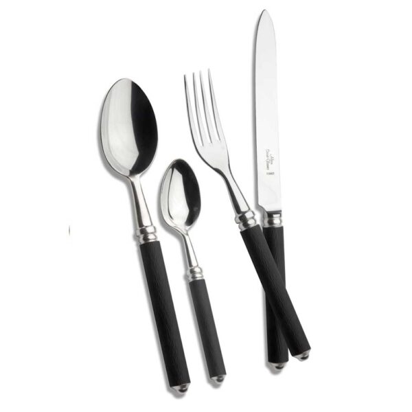 Alain Saint-Joanis Cèdre Black Silver Plate Place Setting