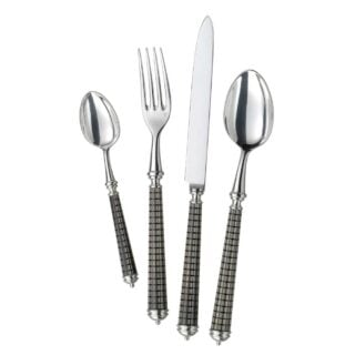 Alain Saint-Joanis Quadrille Black Silver Plated Place Setting