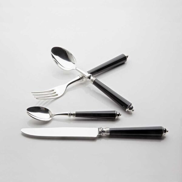 Alain Saint-Joanis Seville Black Silver Plated Place Setting Alain Saint-Joanis Seville Black Silver Plated Place Setting