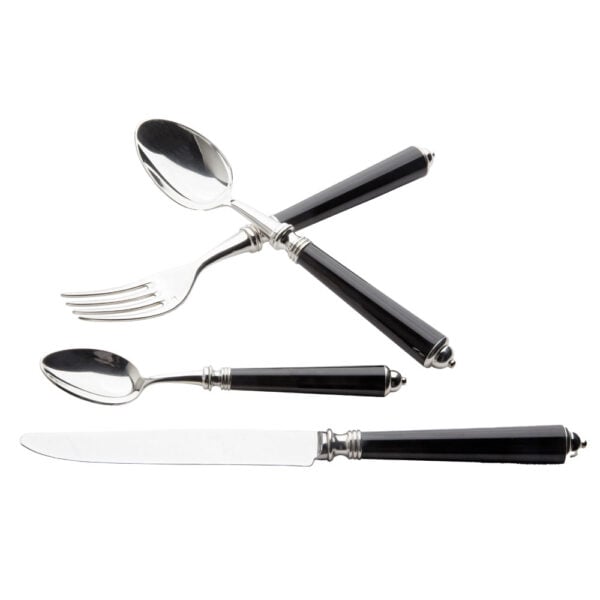 Alain Saint-Joanis Seville Black Silver Plated Place Setting Alain Saint-Joanis Seville Black Silver Plated Place Setting