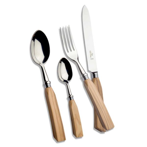 Alain Saint-Joanis Monaco Olive-Wood Stainless Steel Place Setting Alain Saint-Joanis Monaco Olive-Wood Stainless Steel Place Setting