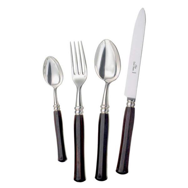 Alain Saint-Joanis Riviera Ebony Silver Plated Place Setting Alain Saint-Joanis Riviera Ebony Silver Plated Place Setting