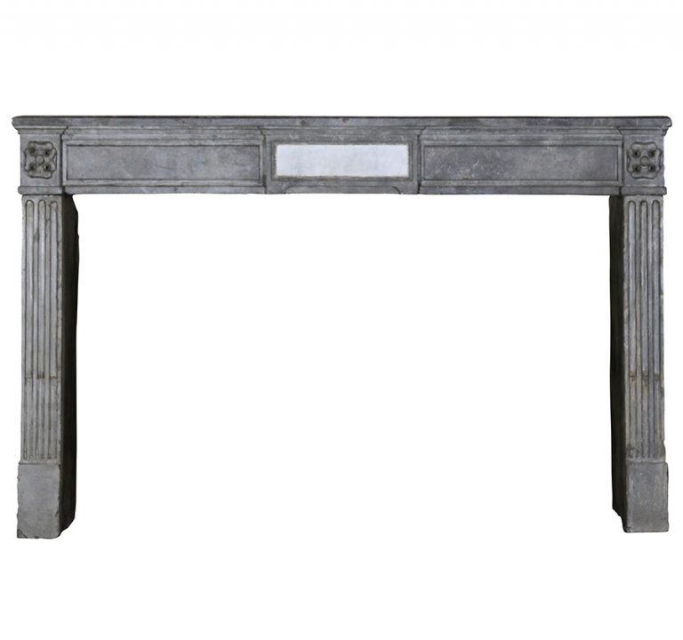 A Louis XVI Gray Hardstone Fireplace Surround A Louis XVI Gray Hardstone Fireplace Surround