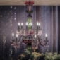 Saint-Louis Crystal Arlequin 12-Light Chandelier Amethyst and Chartreuse