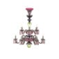 Saint-Louis Crystal Arlequin 12-Light Chandelier Amethyst and Chartreuse