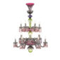 Saint-Louis Arlequin 18-Light Chandelier Amethyst and Chartreuse