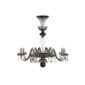 Saint-Louis Crystal Arlequin Eight-Light Chandelier Black and Clear