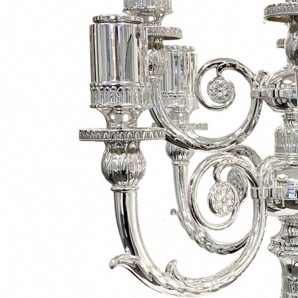 Robbe & Berking Empire Sterling Silver 9 Light Candelabra Detail