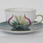 Marie Daage Belle de Jour Teacup and Saucer in Teal and Fuchsia