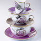 Marie Daage Jardins d’Udaïpur GF Cups and Saucers in Fuchsia