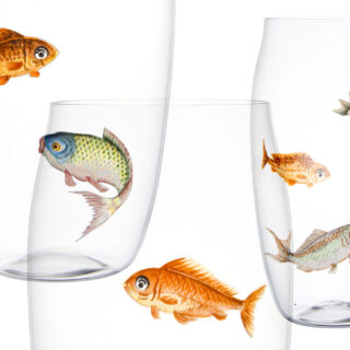 Lobmeyr Balloon Beer Tumbler with Painted Fish B