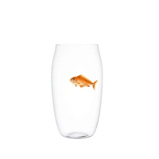 Lobmeyr Crystal Balloon Beer Tumbler with Painted Fish B