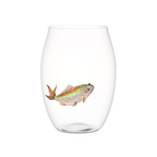 Lobmeyr Balloon Convex Tumbler With Painted Fish B